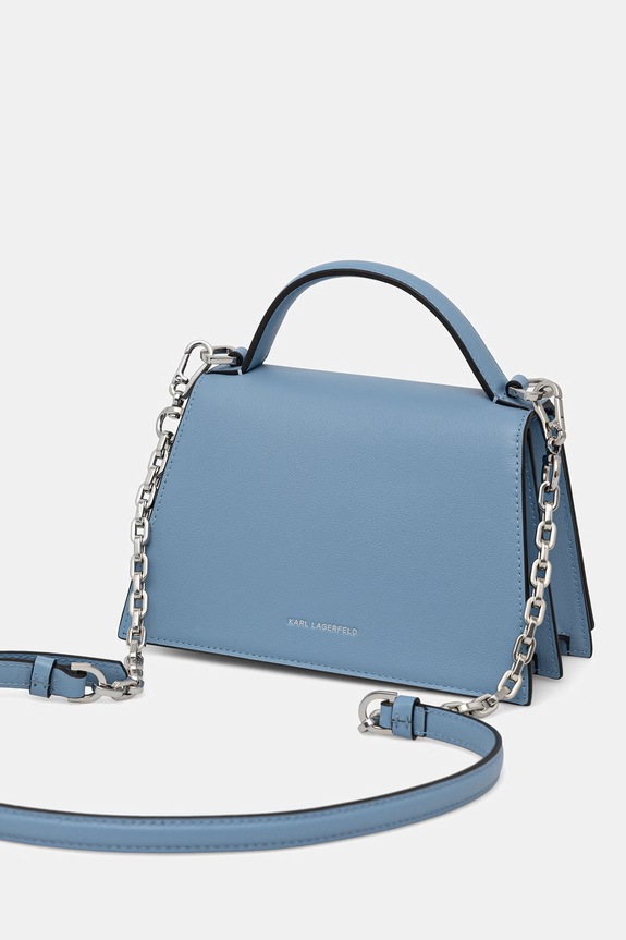 Аксесоари Karl Lagerfeld чанта crossbody дамска от кожа K/SIGNATURE A1W30038 син