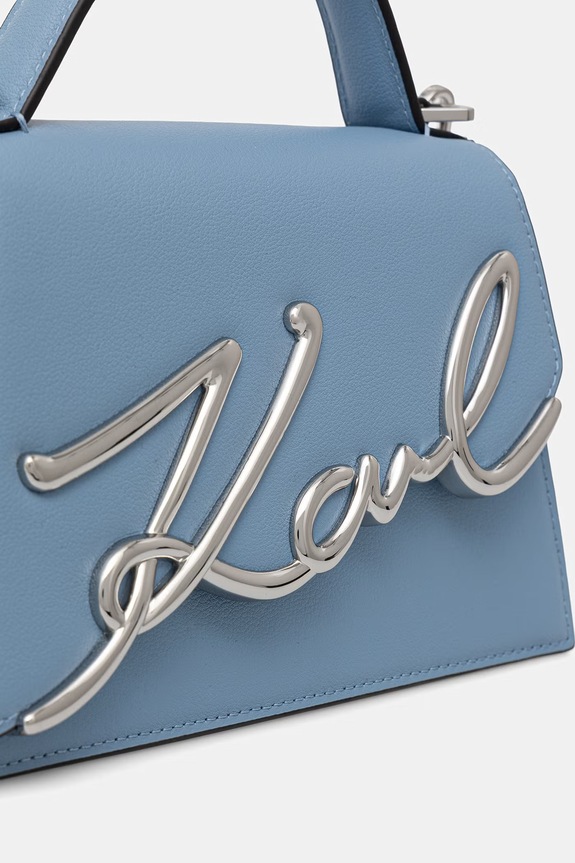 Karl Lagerfeld чанта crossbody дамска от кожа K/SIGNATURE син A1W30038