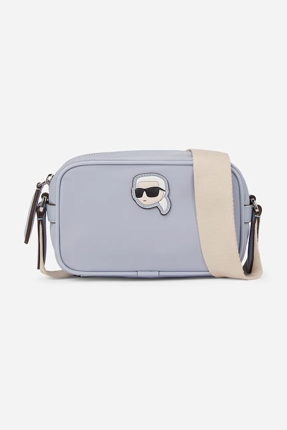 Torba Karl Lagerfeld IKON natpis plava A1W30127