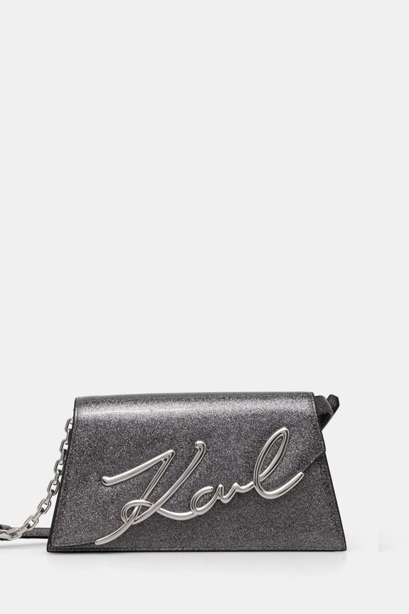 Karl Lagerfeld torebka K/SIGNATURE skóra licowa srebrny A1W30150