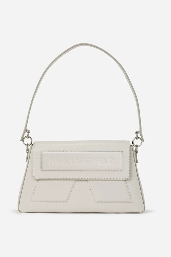 Karl Lagerfeld borsa a mano in pelle pelle fiore bianco A1W30154