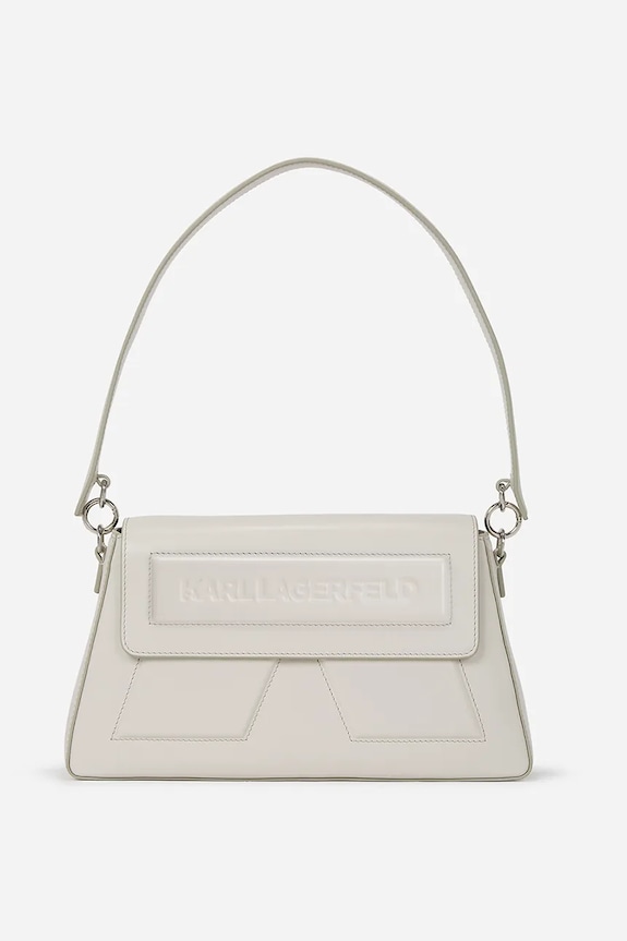 Karl Lagerfeld borsa a mano in pelle pelle fiore bianco A1W30154
