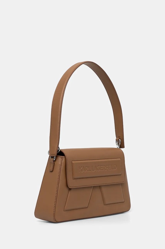 Kožená kabelka Karl Lagerfeld IKON/K A1W30154 hnedá AW25