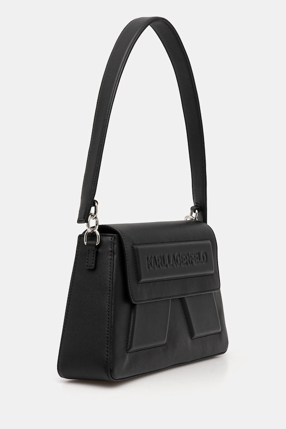 Kožená kabelka Karl Lagerfeld IKON/K A1W30154 čierna AW25