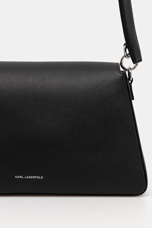Doplnky Kožená kabelka Karl Lagerfeld IKON/K A1W30154 čierna