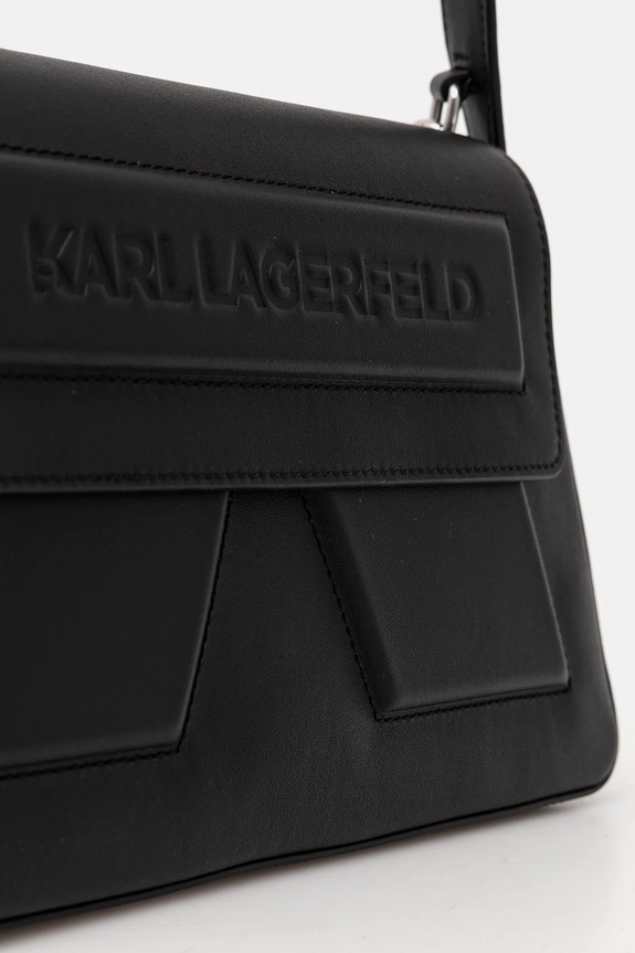Kožená kabelka Karl Lagerfeld IKON/K čierna A1W30154