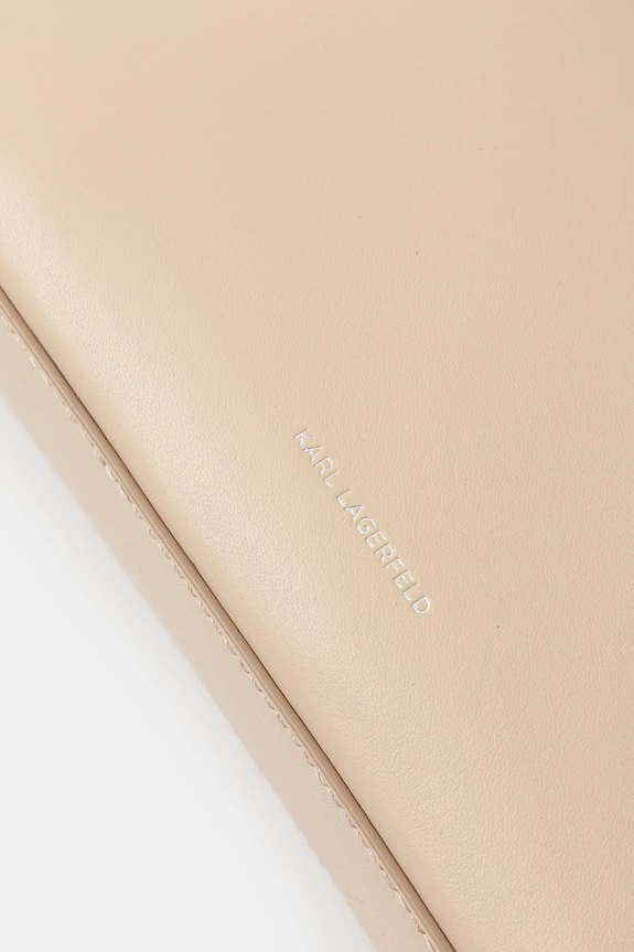 Δερμάτινη τσάντα Karl Lagerfeld μπεζ A1W30155