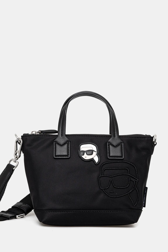Kabelka Karl Lagerfeld IKON jednofarebný čierna A1W30388