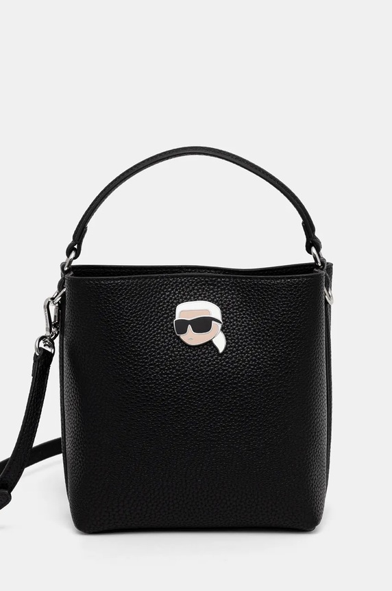 Kabelka Karl Lagerfeld IKON imitácia kože čierna A1W30468