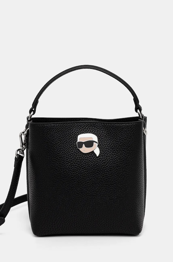 Kabelka Karl Lagerfeld IKON imitácia kože čierna A1W30468