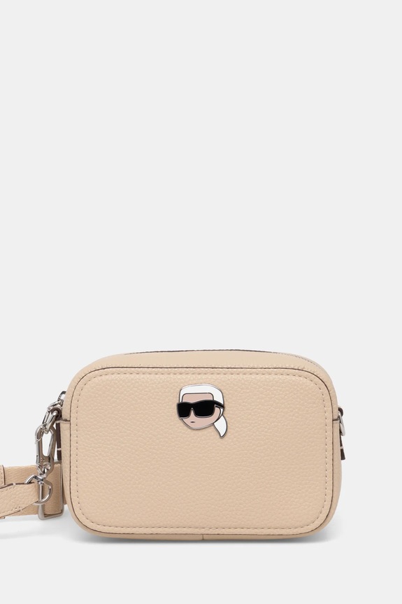 Torba Karl Lagerfeld IKON imitacija zrnate kože bež A1W30494