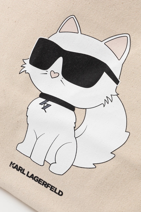 Pamučna torba Karl Lagerfeld IKON bež A1W50022
