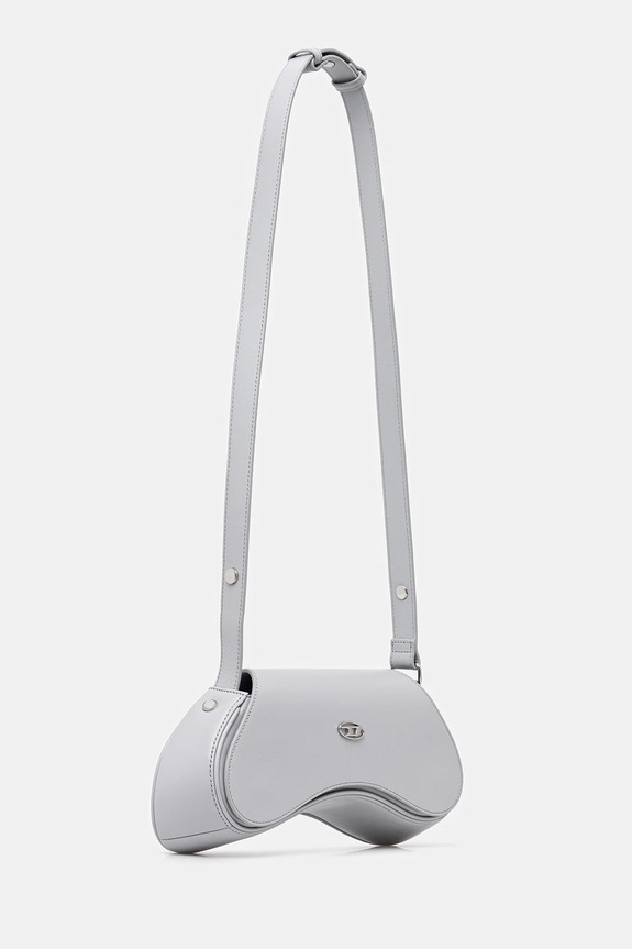 Diesel poșetă de piele PLAY PLAY CROSSBODY cross body X10221.PR227 gri AA00