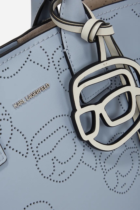 Karl Lagerfeld torebka skórzana IKON niebieski A1W30491