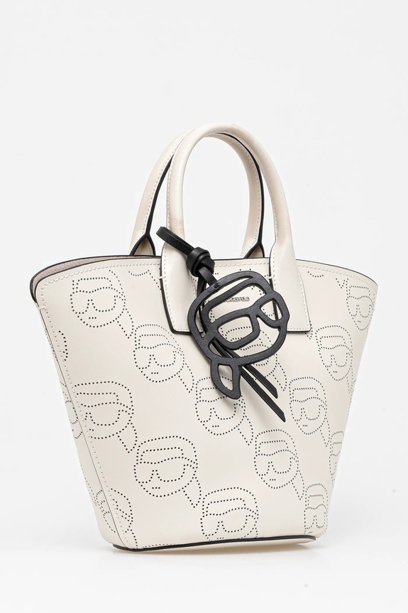 Kožna torba Karl Lagerfeld IKON A1W30492 bež AA00