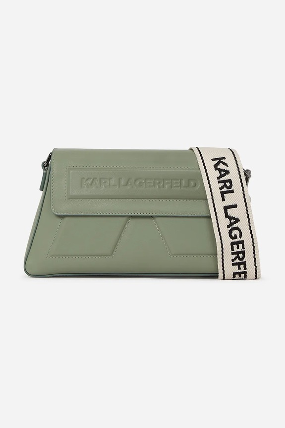 Karl Lagerfeld bőr táska nappa bőr zöld A2W30198