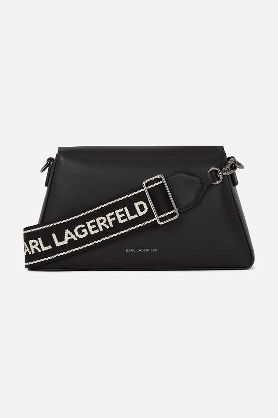 Kožená kabelka Karl Lagerfeld IKON/K A2W30198 čierna AA00