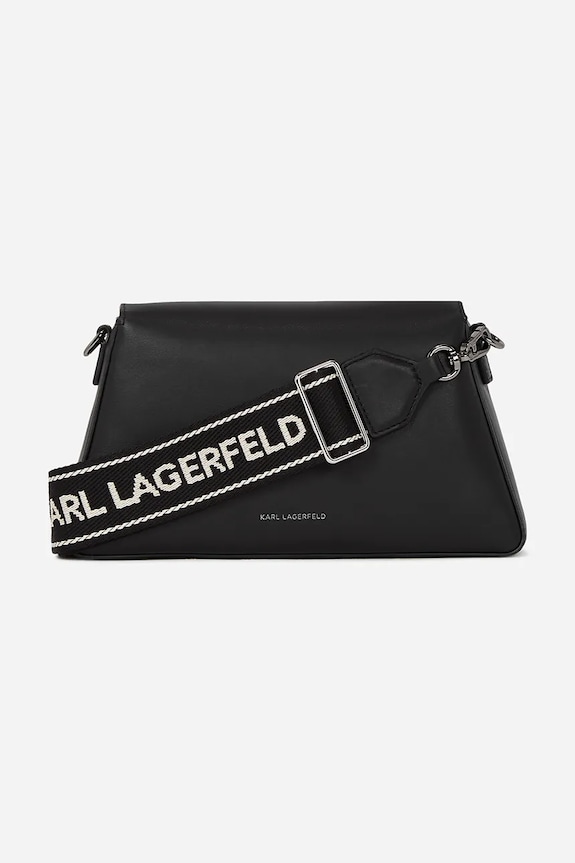 Kožená kabelka Karl Lagerfeld IKON/K A2W30198 čierna AA00