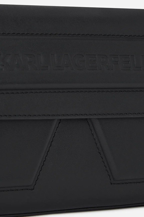Kožená kabelka Karl Lagerfeld IKON/K čierna A2W30198