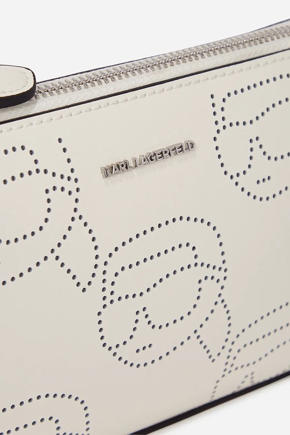 Δερμάτινη τσάντα Karl Lagerfeld IKON λευκό A2W32017