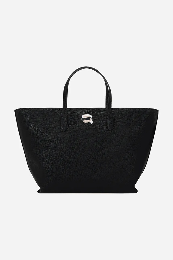 Torba Karl Lagerfeld IKON imitacija zrnate kože crna A2W30173