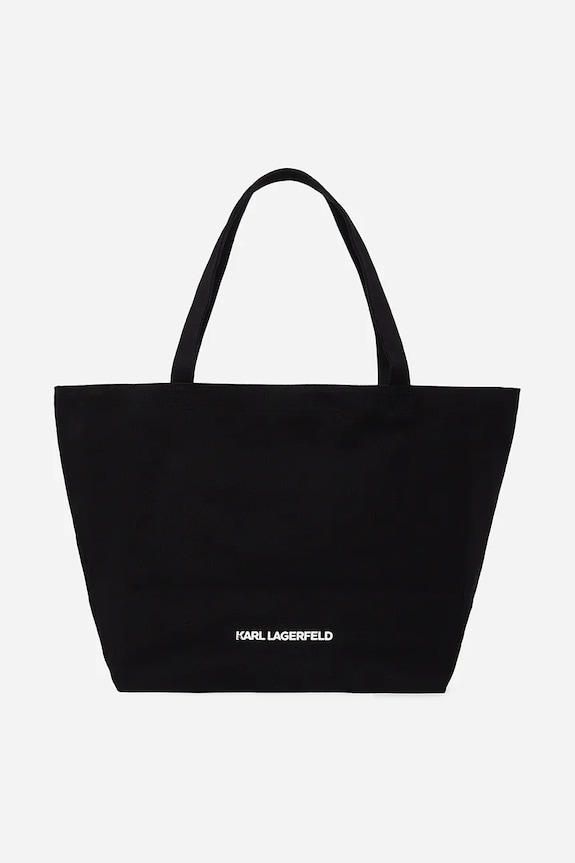 Pamučna torba Karl Lagerfeld IKON A2W50027 crna AA00