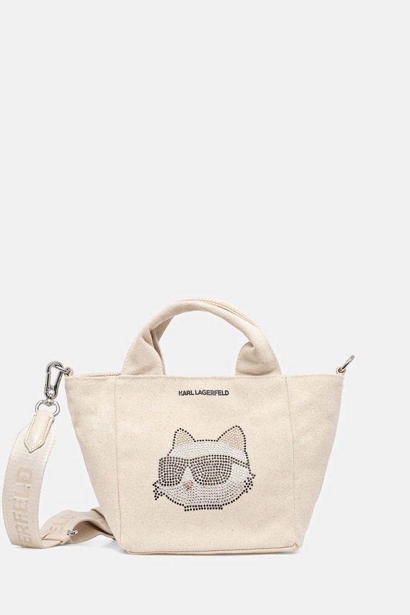 Karl Lagerfeld torebka IKON tekstylny beżowy A2W50044