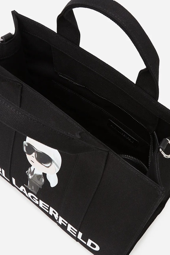 Bavlnená taška Karl Lagerfeld IKON čierna A2W50047