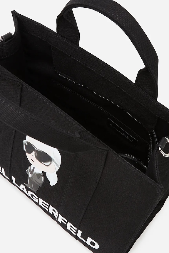Bavlnená taška Karl Lagerfeld IKON čierna A2W50047