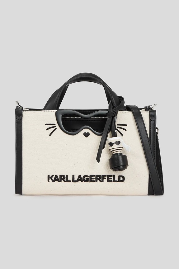 Karl Lagerfeld geantă IKON CHOUPETTE nu incape in A4 bej A3W30332