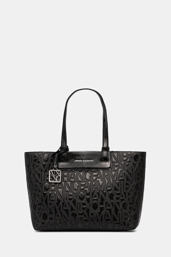 Torba Armani Exchange imitacija zrnate kože crna XW001481.AF17290.NOS