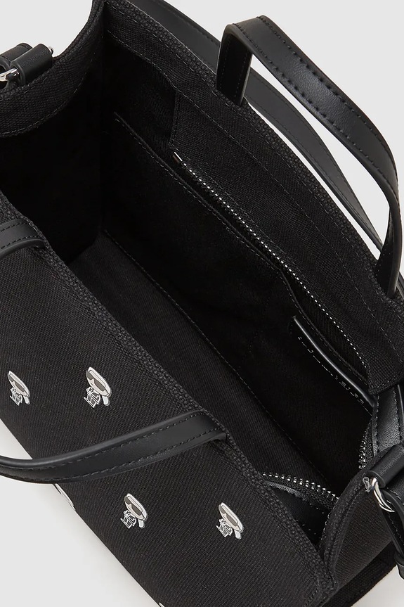 Pamučna torba Karl Lagerfeld IKON crna A4W50008