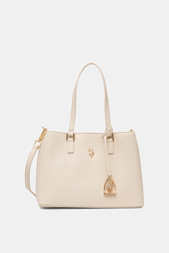 U.S. Polo Assn. tote taška dámská z imitace kůže Jones béžová BEUJE8662WVP
