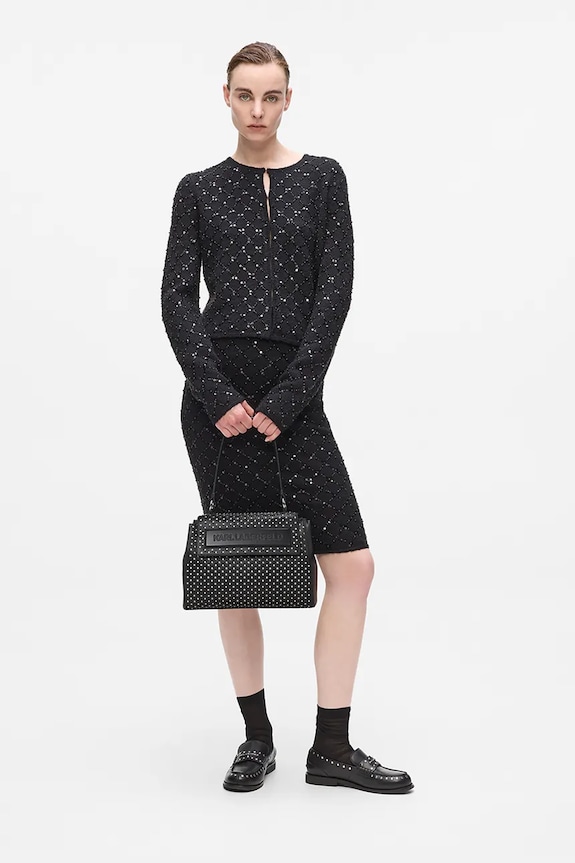 Kožna torba Karl Lagerfeld A4W30086 crna