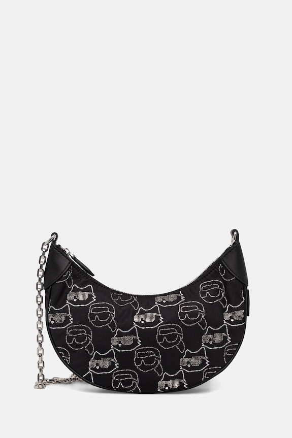 Τσάντα Karl Lagerfeld IKON απλικέ μαύρο A4W30253