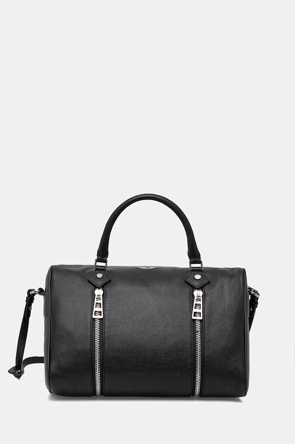 ZADIG&VOLTAIRE geantă de piele SUNNY MEDIUM GRAINED LEATHER uni negru LWBA04313