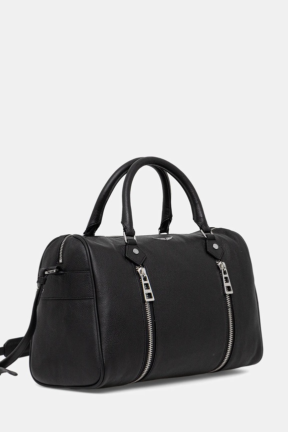 ZADIG&VOLTAIRE geantă de piele SUNNY MEDIUM GRAINED LEATHER LWBA04313 negru AA00