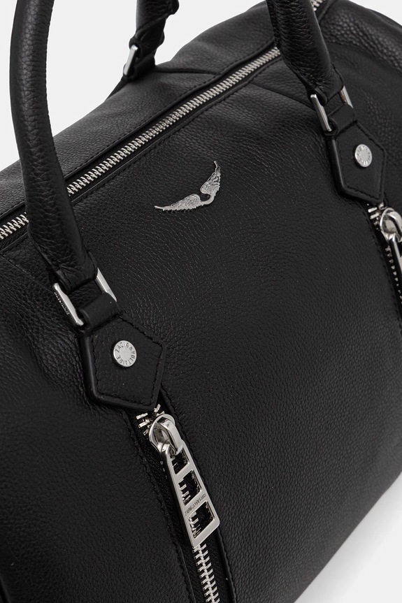 ZADIG&VOLTAIRE geantă de piele SUNNY MEDIUM GRAINED LEATHER negru LWBA04313