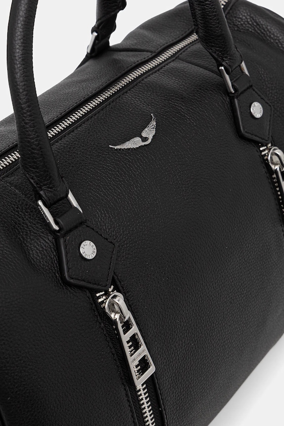 ZADIG&VOLTAIRE geantă de piele SUNNY MEDIUM GRAINED LEATHER negru LWBA04313