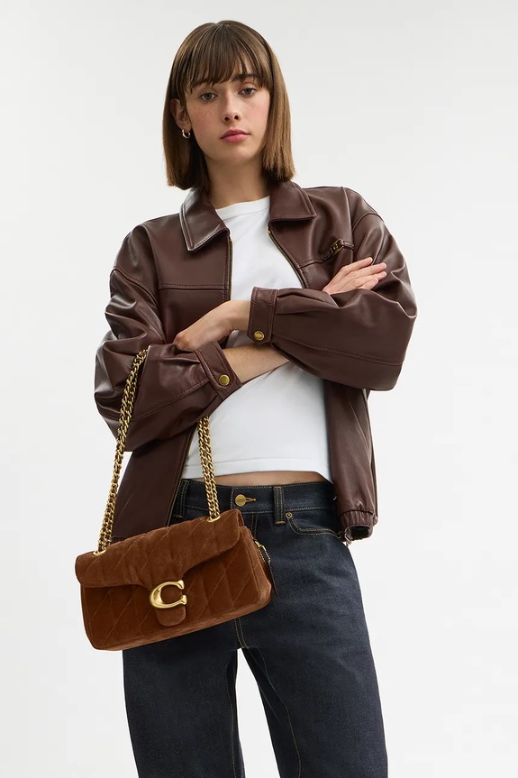 Велурена чанта Coach Tabby 26 CCK49