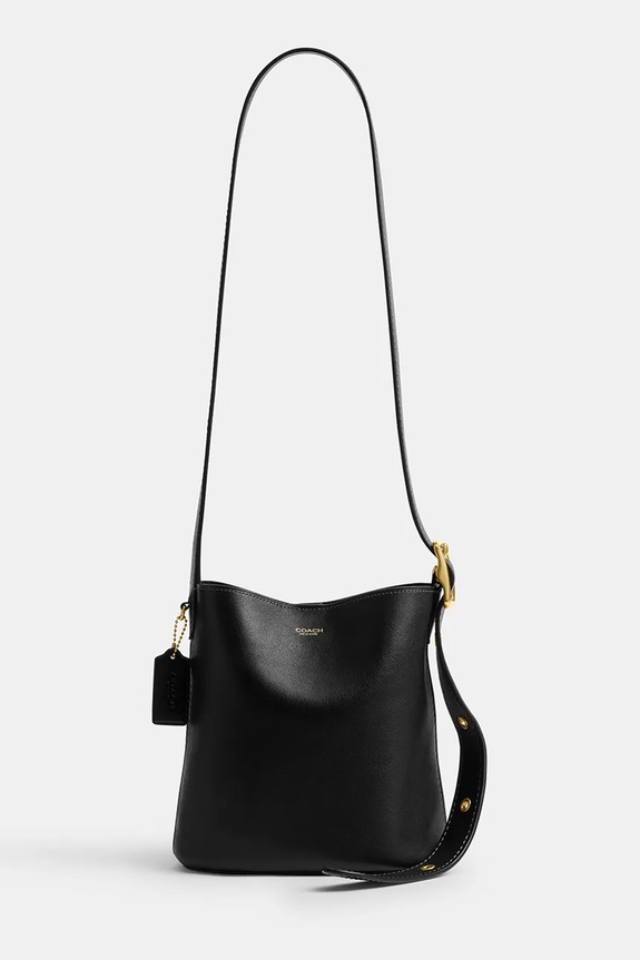 Coach γυναικεία χιαστί δερμάτινη Bleecker Bucket Bag 21 λείο δέρμα μαύρο CCX07