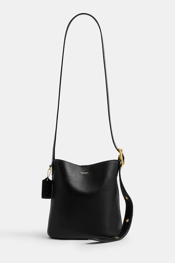 Coach γυναικεία χιαστί δερμάτινη Bleecker Bucket Bag 21 λείο δέρμα μαύρο CCX07