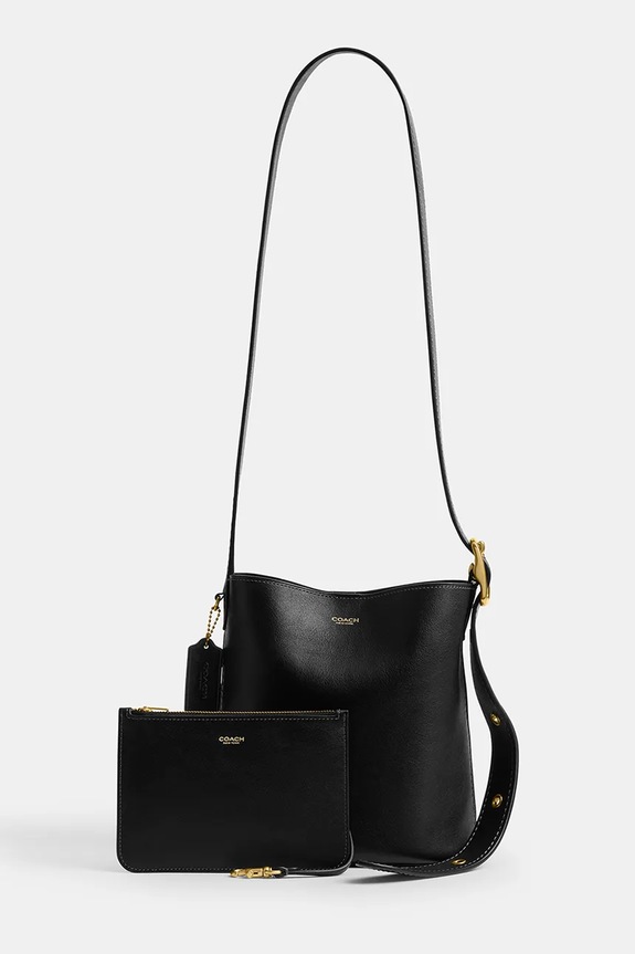 Coach γυναικεία χιαστί δερμάτινη Bleecker Bucket Bag 21 CCX07 μαύρο AA00