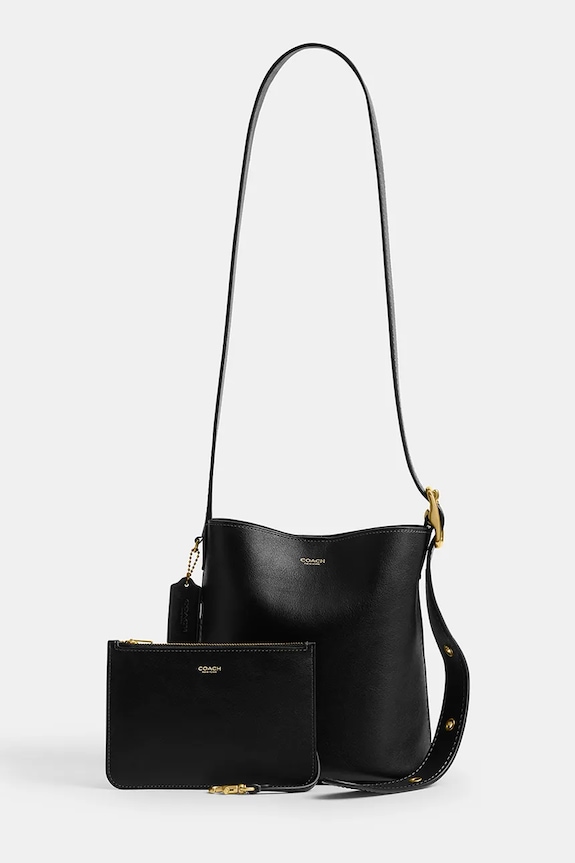 Coach γυναικεία χιαστί δερμάτινη Bleecker Bucket Bag 21 CCX07 μαύρο AA00