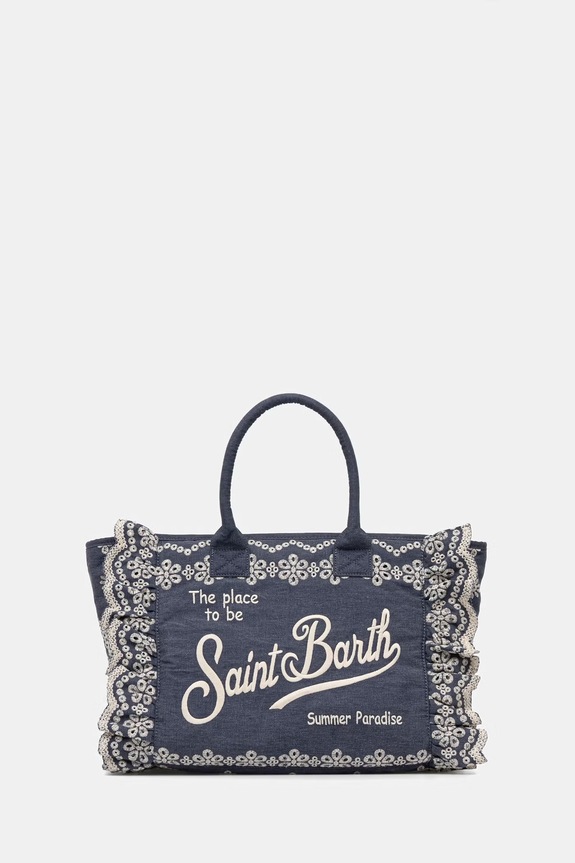 MC2 Saint Barth kabelka typu shopper dámska bavlnená modrá VANI0029
