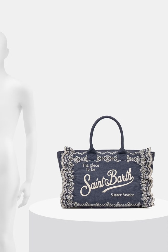 MC2 Saint Barth kabelka typu shopper dámska bavlnená modrá VANI0029