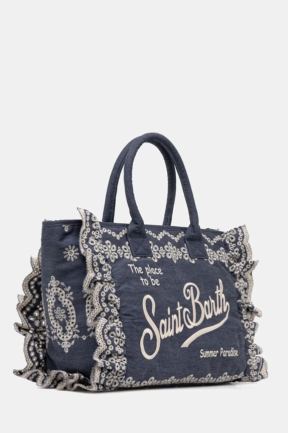 MC2 Saint Barth kabelka typu shopper dámska bavlnená VANI0029 modrá AA00