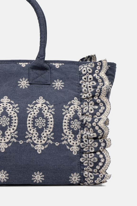 Doplnky MC2 Saint Barth kabelka typu shopper dámska bavlnená VANI0029 modrá