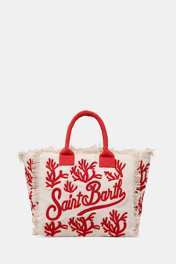 MC2 Saint Barth torebka tote damska bawełniana beżowy VANI024
