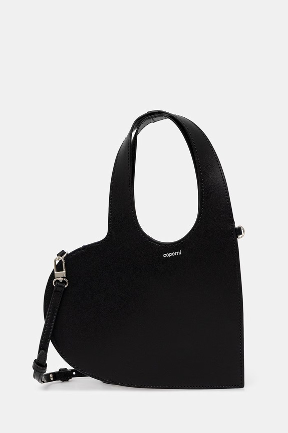 Coperni Mini Heart geantă crossbody pentru femei din piele negru COPBA93F6083